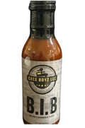 Bottle of Cece Boyz LLC BBQ sauce with label on a white background